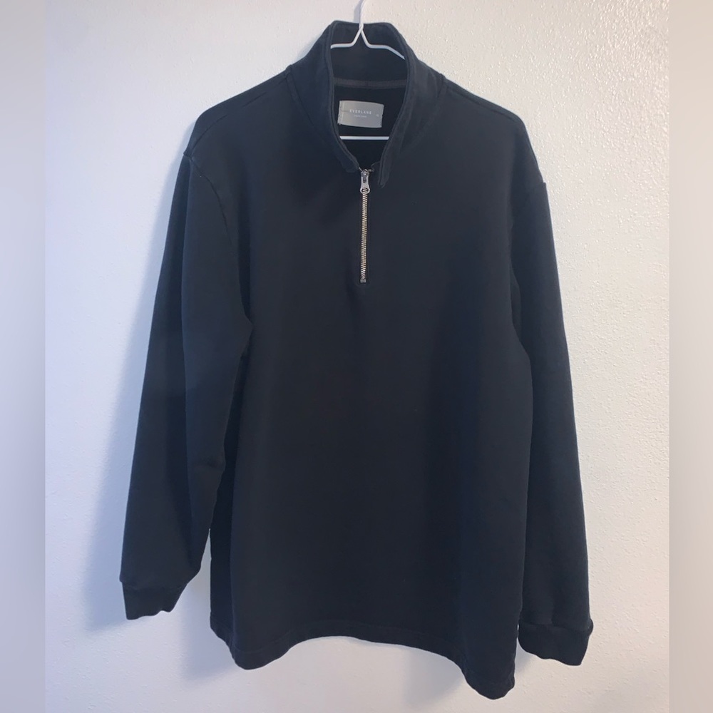 Everlane Black Quarter-Zip Sweatshirt